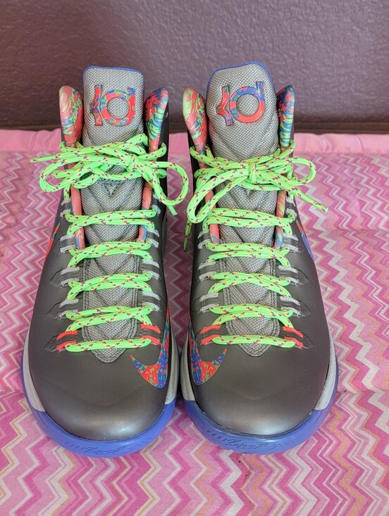 Nike KD V 5 Splatter Basketball Shoes Men\'s Size 8 Gray Multi-Color 554988-007 main image 16